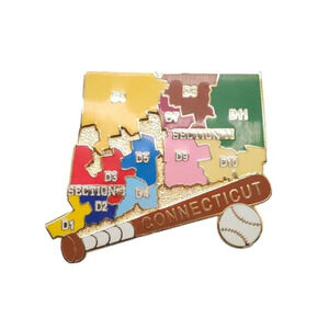 Multi-Color Enamel Connecticut Little League Baseball Lapel Pin Vintage